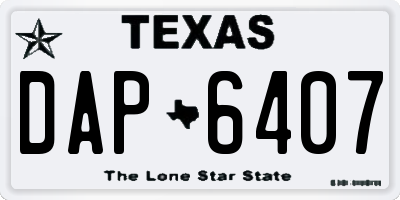 TX license plate DAP6407