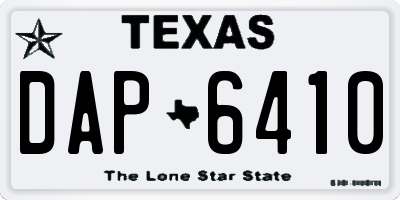 TX license plate DAP6410
