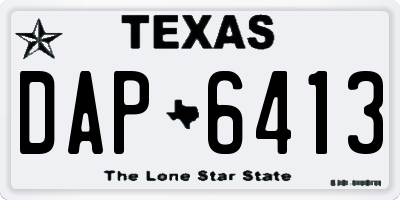 TX license plate DAP6413
