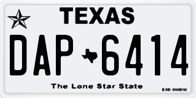 TX license plate DAP6414