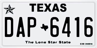 TX license plate DAP6416