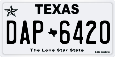 TX license plate DAP6420