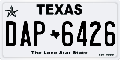 TX license plate DAP6426