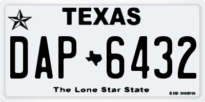 TX license plate DAP6432