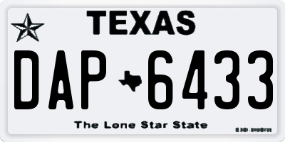 TX license plate DAP6433