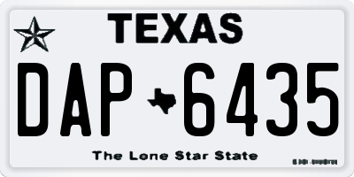 TX license plate DAP6435