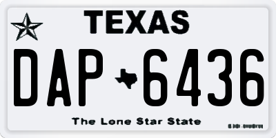 TX license plate DAP6436