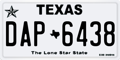 TX license plate DAP6438
