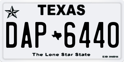 TX license plate DAP6440