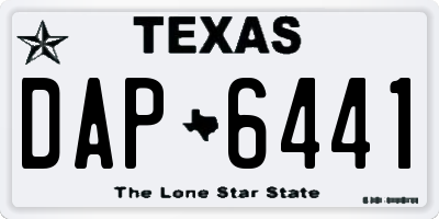 TX license plate DAP6441