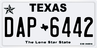 TX license plate DAP6442