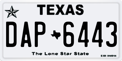 TX license plate DAP6443