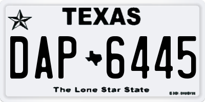 TX license plate DAP6445