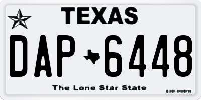 TX license plate DAP6448