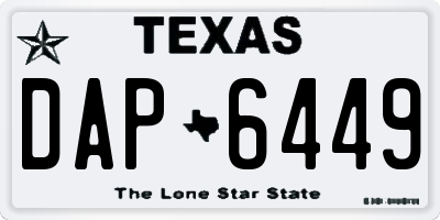TX license plate DAP6449