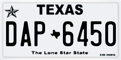 TX license plate DAP6450