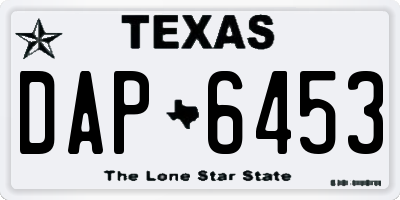 TX license plate DAP6453