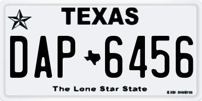 TX license plate DAP6456