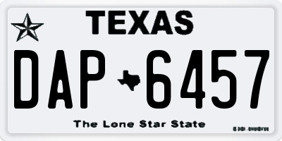 TX license plate DAP6457