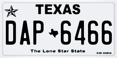 TX license plate DAP6466