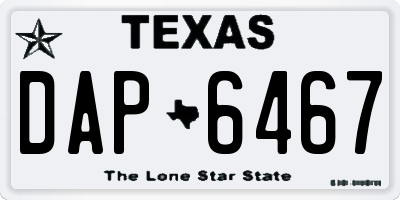 TX license plate DAP6467