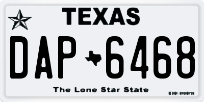 TX license plate DAP6468