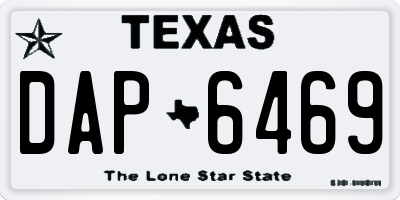 TX license plate DAP6469