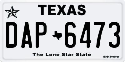TX license plate DAP6473