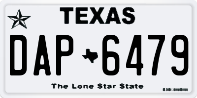 TX license plate DAP6479