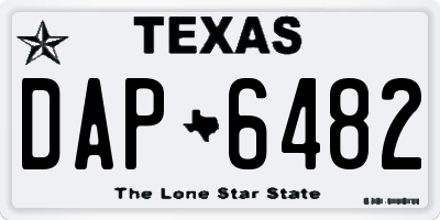 TX license plate DAP6482