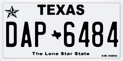 TX license plate DAP6484