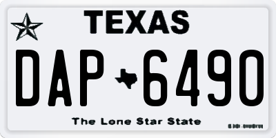 TX license plate DAP6490