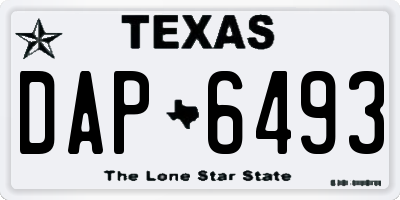 TX license plate DAP6493