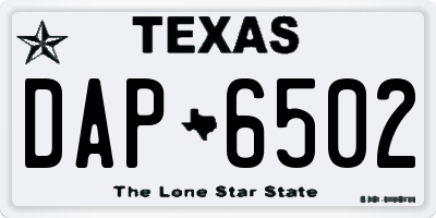 TX license plate DAP6502