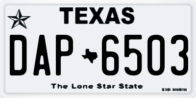 TX license plate DAP6503