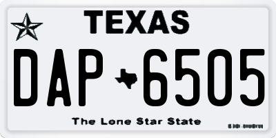 TX license plate DAP6505