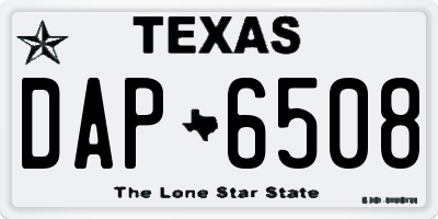 TX license plate DAP6508