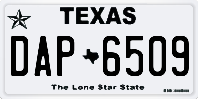 TX license plate DAP6509