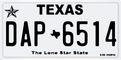 TX license plate DAP6514