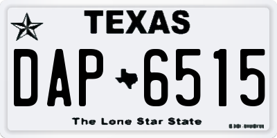 TX license plate DAP6515