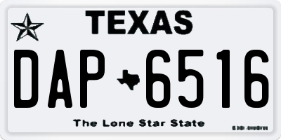 TX license plate DAP6516