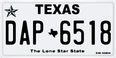 TX license plate DAP6518