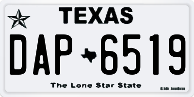 TX license plate DAP6519