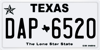 TX license plate DAP6520