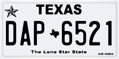 TX license plate DAP6521