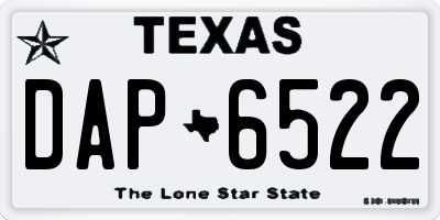 TX license plate DAP6522