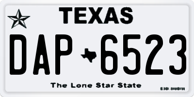 TX license plate DAP6523