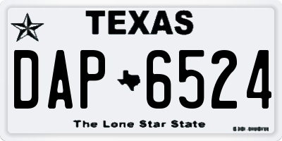 TX license plate DAP6524