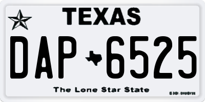 TX license plate DAP6525