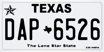TX license plate DAP6526
